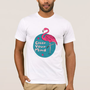 Camiseta Limpia tu mente Kawaii Hermoso Flamingo Rosa