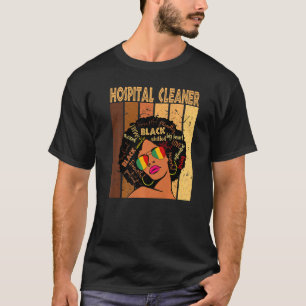Camiseta Limpiador de hospital afroamericano negro histo