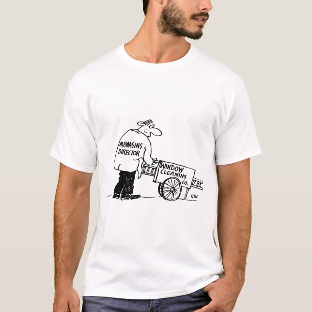 Camiseta Limpiador de ventanas con carro de limpieza de ven (Anverso)