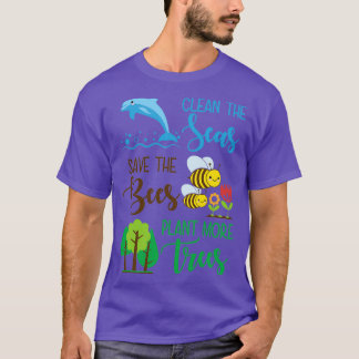 Camiseta Limpiar Los Mares Salvar La Planta De Abejas Más Á