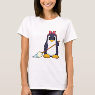 Camiseta Limpieza con trapeador limpiador de pingüinos