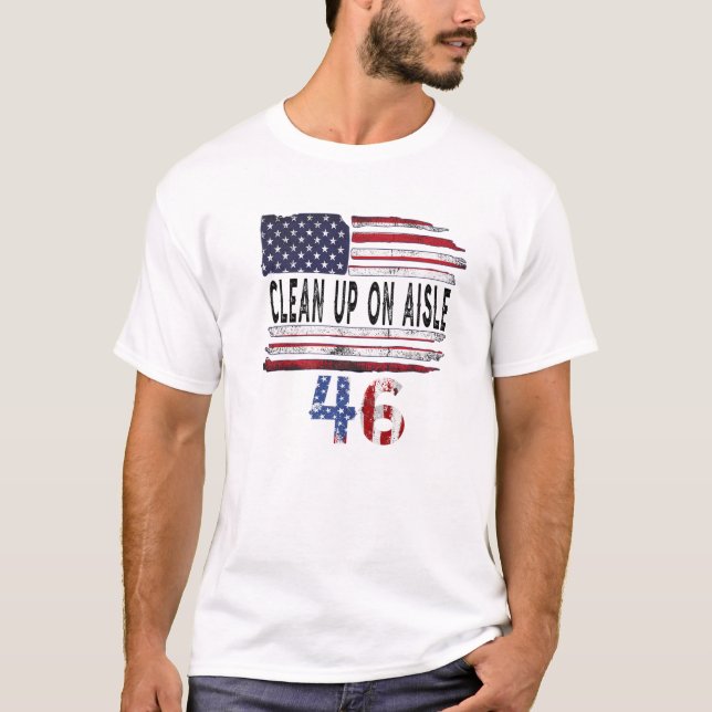 Camiseta Limpieza de Aisle 46 Patriótico de la bandera esta (Anverso)