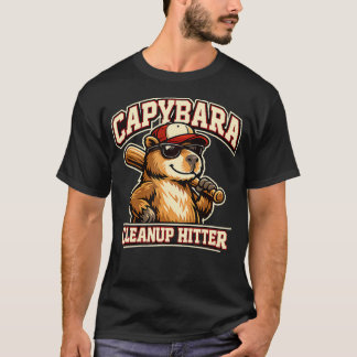 Camiseta Limpieza de Carpincho Bateador de Béisbol Divertid
