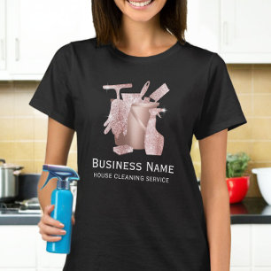 Camiseta Limpieza de casa Servicio de doncellas Rosa Limpie