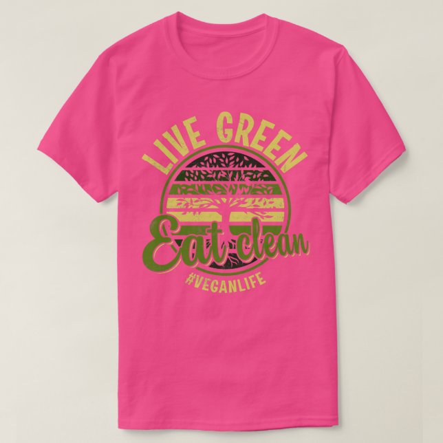Camiseta Limpieza de Comida Verde en Vivo (Diseño del anverso)