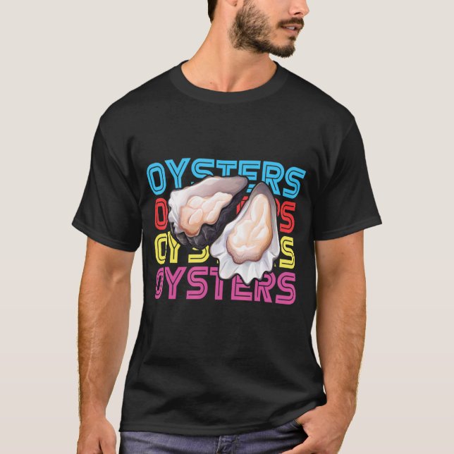 Camiseta Limpieza De Ostras Y Ostras De Mariscos (Anverso)