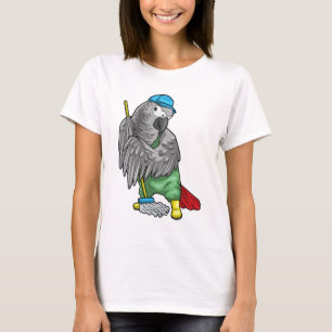 Camiseta Limpieza de trapeador limpiador de loro