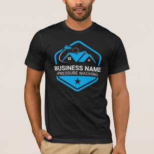 Camiseta Limpieza moderna de casas azules con lavado a pres