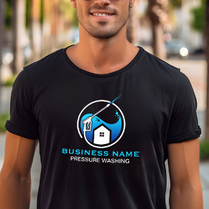 Camiseta Limpieza Moderna de Lavado a Presión Azul Negro