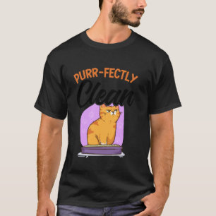 Camiseta Limpio Perfectamente Divertido Gato Bañándose Meme