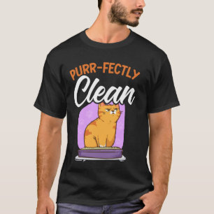 Camiseta Limpio Perfectamente Divertido Gato Bañándose Meme