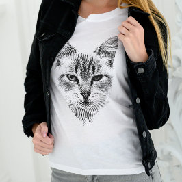 Camiseta Linaje de la cabeza del gato para los amantes del 