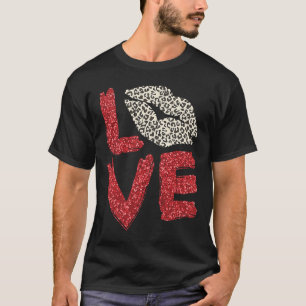 Camiseta Linares de amor Leopardo de los corazones para muj
