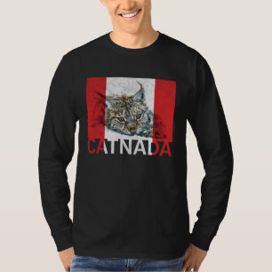 Camiseta Lince Catnada Canadensis Bandera Canadiense Hoja d