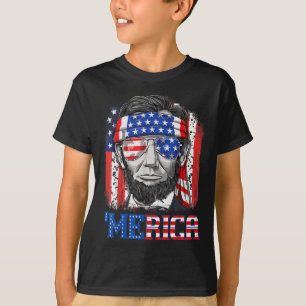 Camiseta Lincoln 4 De Julio Merica Hombres Bandera Estadoun