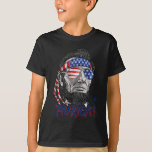 Camiseta Lincoln 4 De Julio Murica Hombres Bandera Estadoun