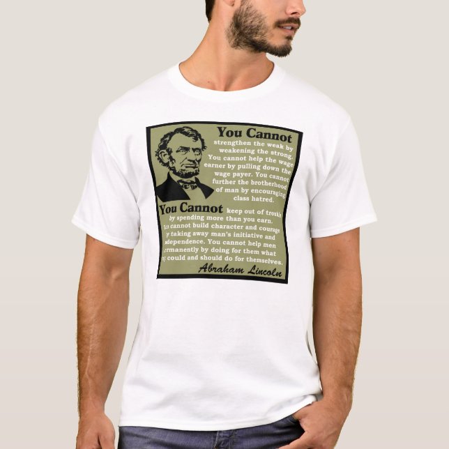 Camiseta Lincoln: ¡Ayuda usted mismo! (Anverso)
