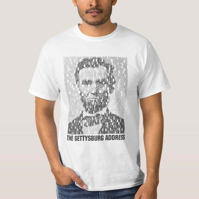 Camiseta Lincoln/camiseta del mosaico del texto de (Anverso)