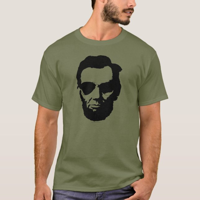 Camiseta Lincoln con gafas de sol aviador - Negro (Anverso)