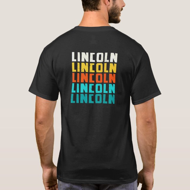 Camiseta Lincoln Nebraska Vintage Ne Colección Retro Ameri (Reverso)