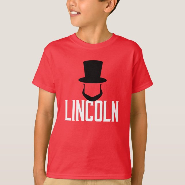 Camiseta LINCOLN - Sombrero y barba superior (Anverso)