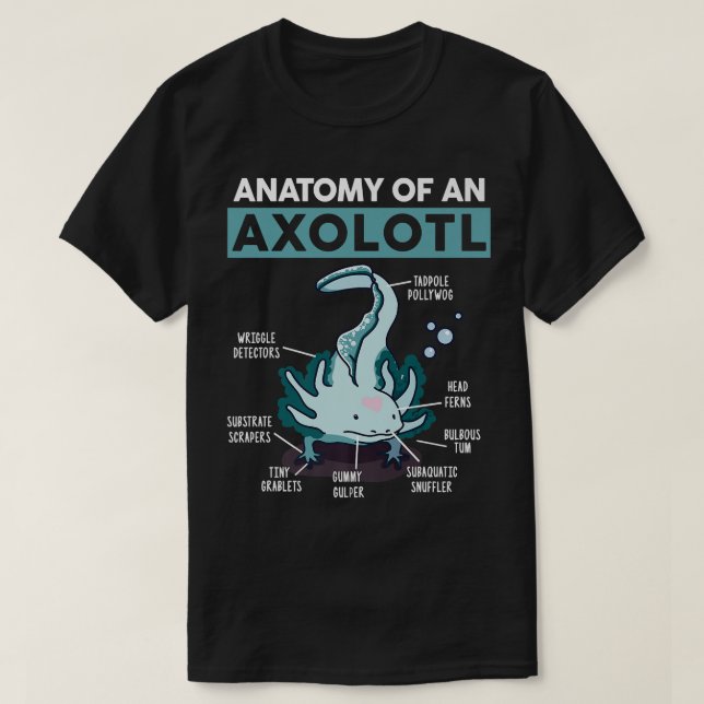 Camiseta Linda Anatomía De Un Pez Caminante Aolotl Meicano  (Diseño del anverso)