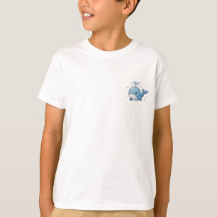 Camiseta Linda ballena escupiendo agua niños