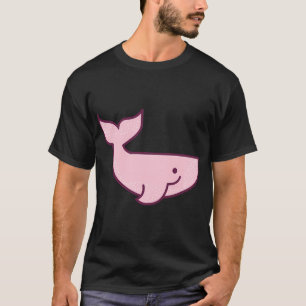 Camiseta linda ballena rosa de dibujos animados