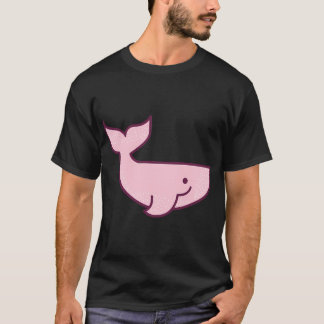 Camiseta linda ballena rosa de dibujos animados