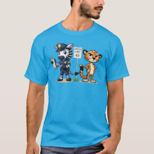 Camiseta linda cebra y guepardo de la policía