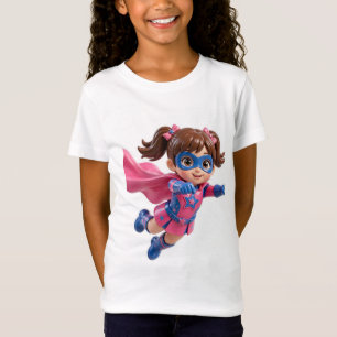 Camiseta Linda Chica Original Estrella Superheroína Volando