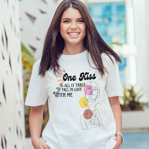 Camiseta linda cita de amor Dibujo de arte en línea de esti
