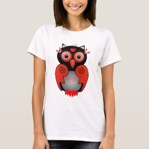 Camiseta linda con el búho del deco