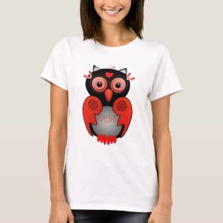 Camiseta linda con el búho del deco