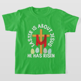 Camiseta linda cruz religiosa de Pascua de Jesús