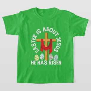 Camiseta linda cruz religiosa de Pascua de Jesús