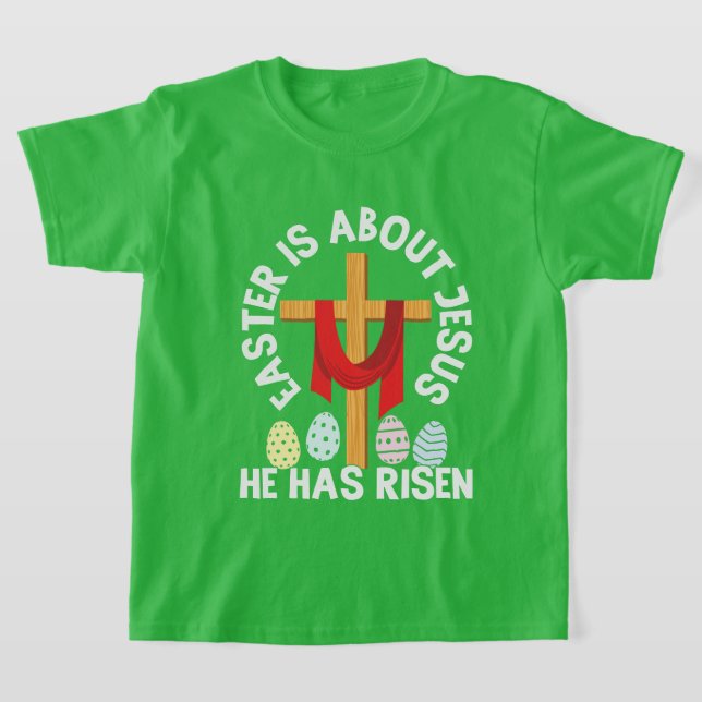 Camiseta linda cruz religiosa de Pascua de Jesús (Distribución)