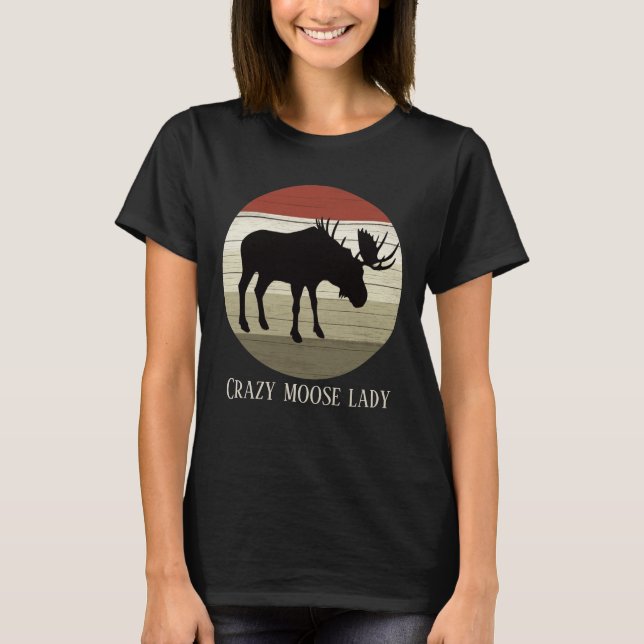 Camiseta linda dama de alce loca agrega texto (Anverso)