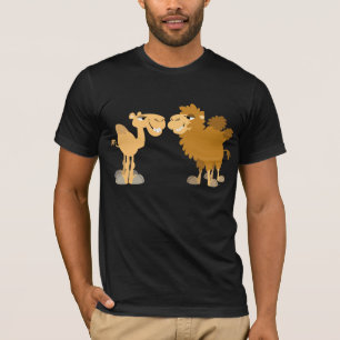 Camiseta linda de dos camellos del dibujo animado