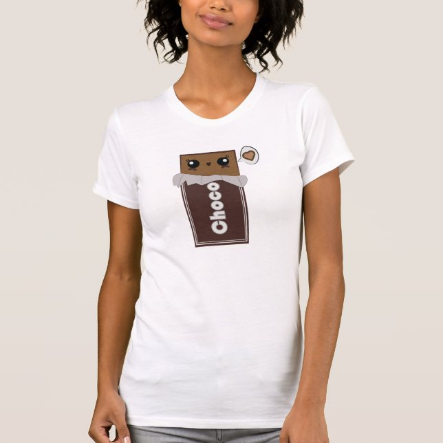 Camiseta linda de la barra de chocolate (Anverso)