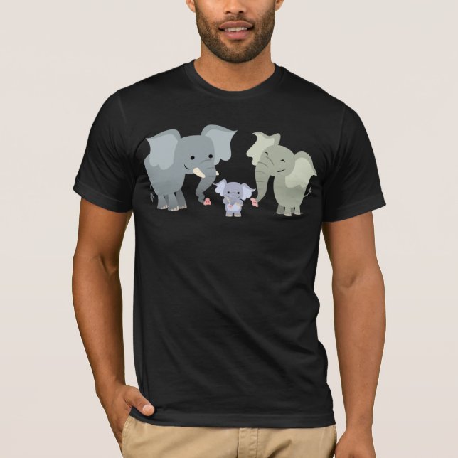 Camiseta linda de la familia del elefante del (Anverso)