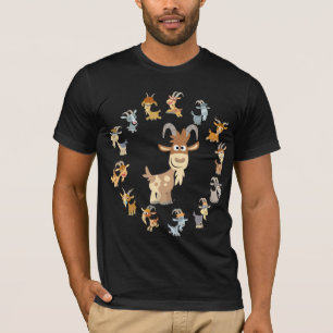 Camiseta linda de la mandala de la cabra del