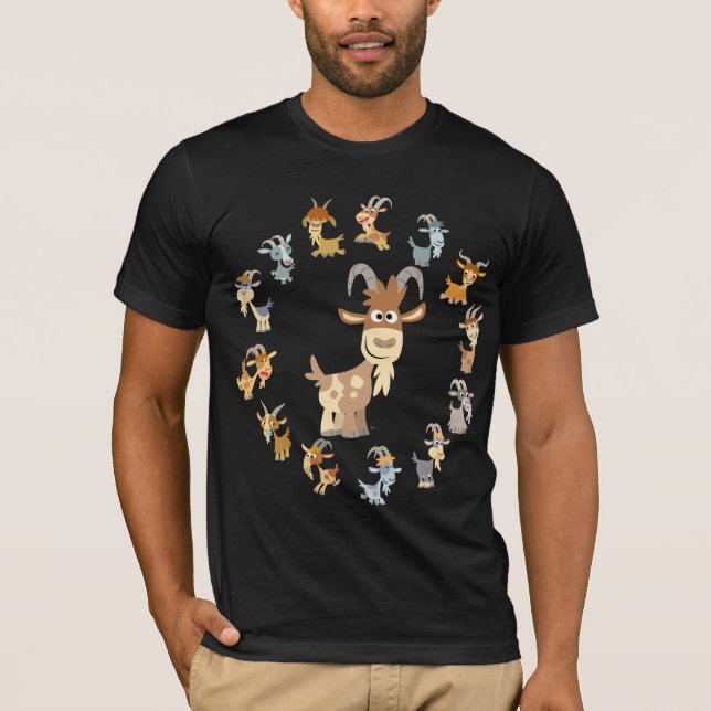 Camiseta linda de la mandala de la cabra del (Anverso)