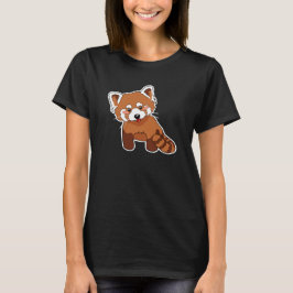 Camiseta linda de la panda roja
