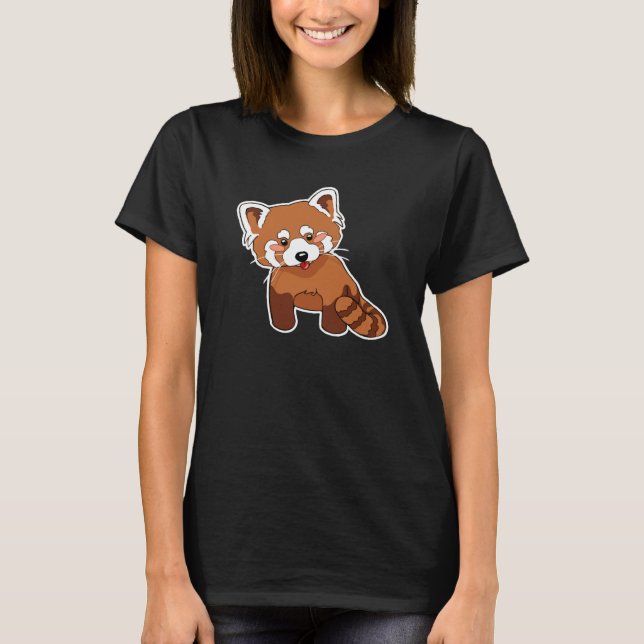 Camiseta linda de la panda roja (Anverso)