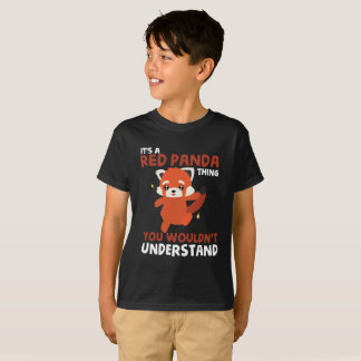 Camiseta linda de la panda roja para los niños