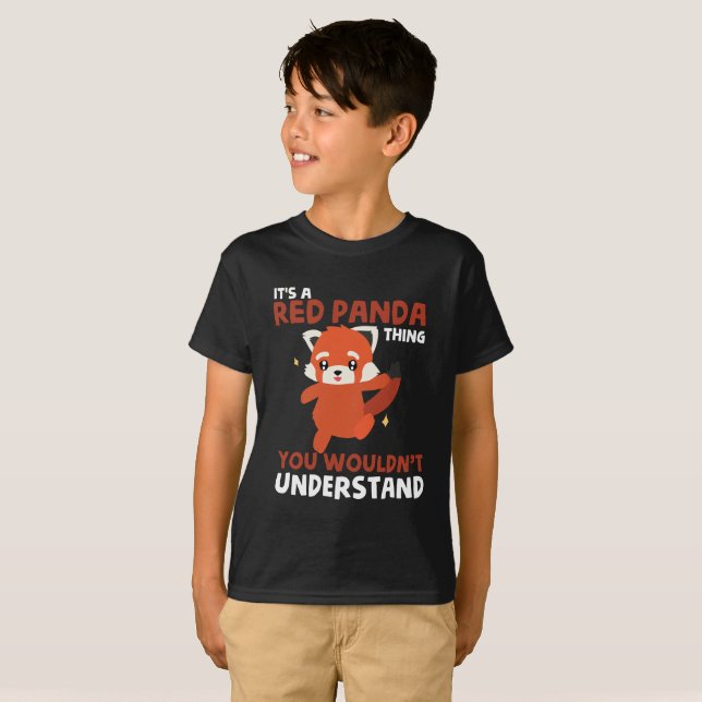 Camiseta linda de la panda roja para los niños (Anverso completo)