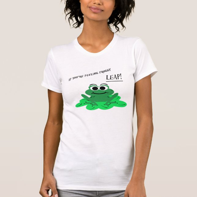 Camiseta linda de la rana del dibujo animado (Anverso)