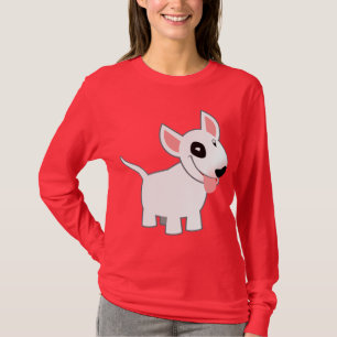 Camiseta linda de las mujeres de bull terrier del