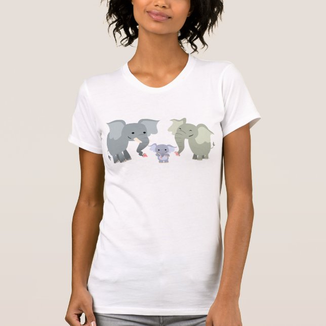 Camiseta linda de las mujeres de la familia del (Anverso)